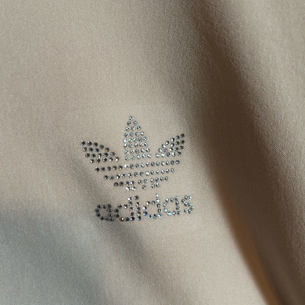Adidas Cream Jacket with Rhinestone Logo - Picture 2 of 7